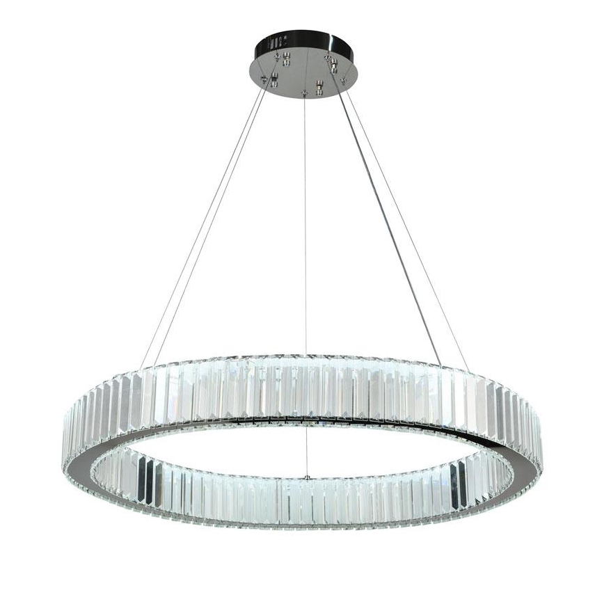 Suspension filaire en cristal à intensité variable LED/50W/230V 3000-6500K chrome brillant + télécommande