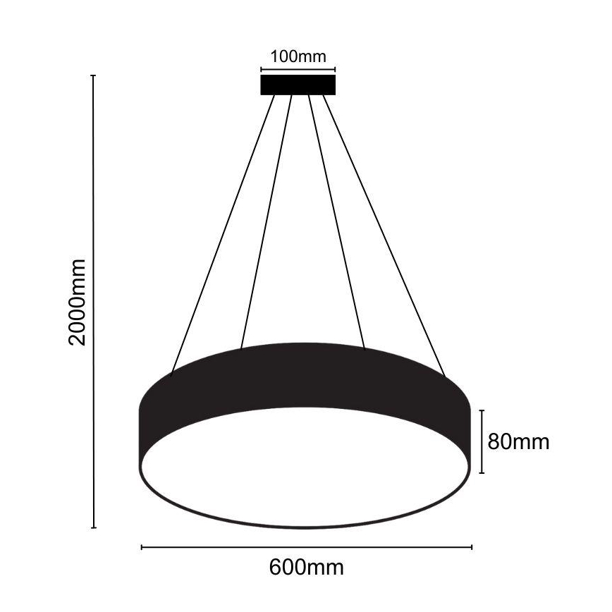 Suspension filaire à intensité variable LED/50W/230V 3000-6500K noir + Télécommande