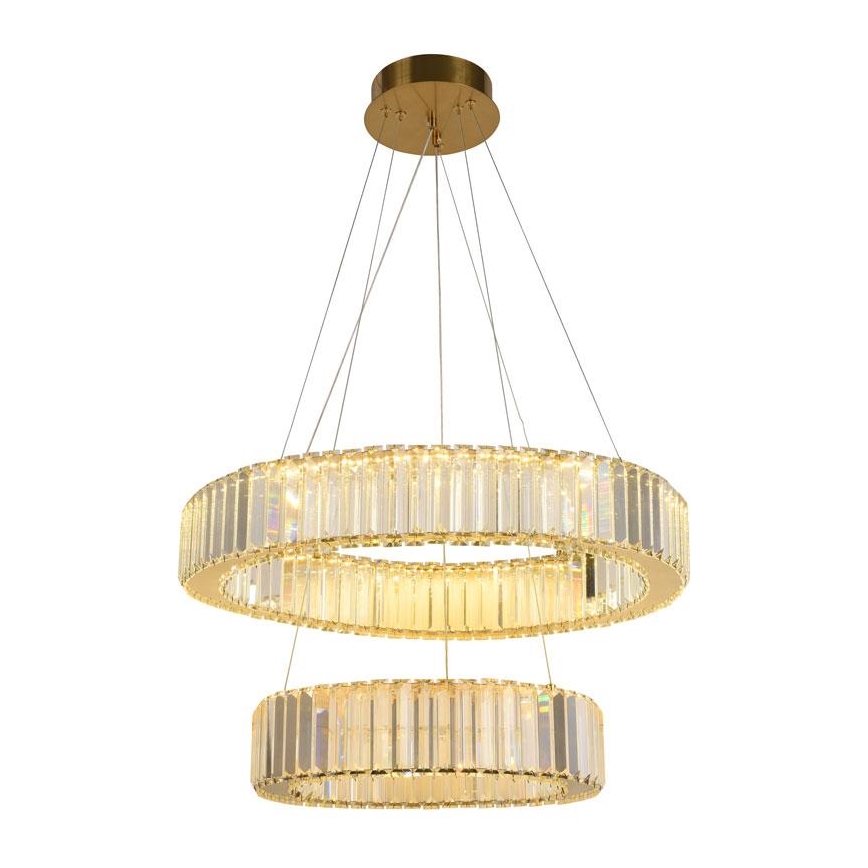 Suspension filaire à intensité variable LED/65W/230V 3000-6500K chrome/doré + Télécommande