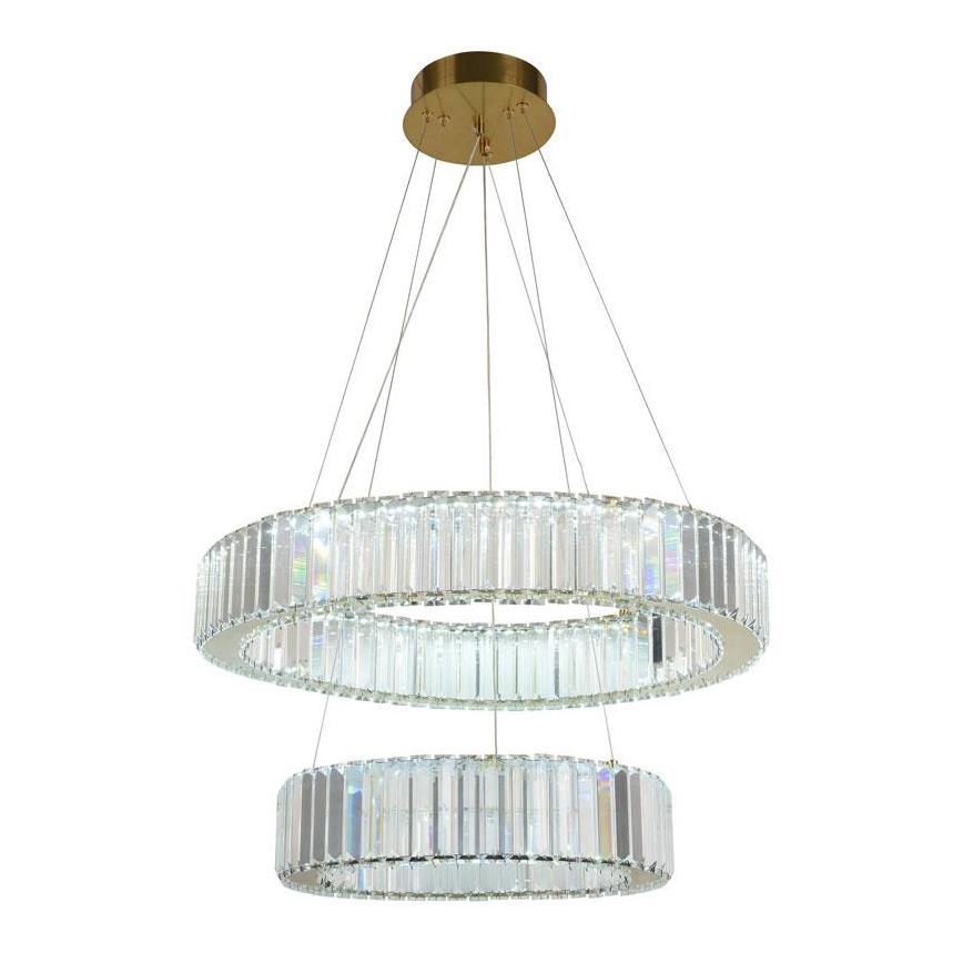 Suspension filaire à intensité variable LED/65W/230V 3000-6500K chrome/doré + Télécommande