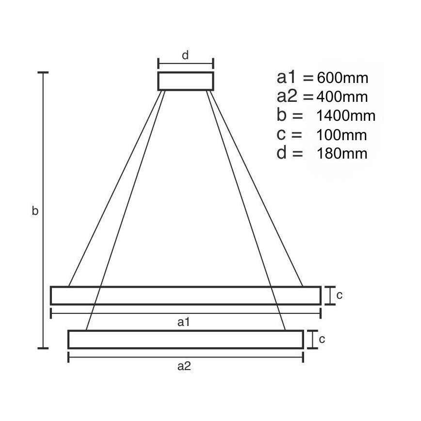Suspension filaire à intensité variable LED/65W/230V 3000-6500K chrome/doré + Télécommande