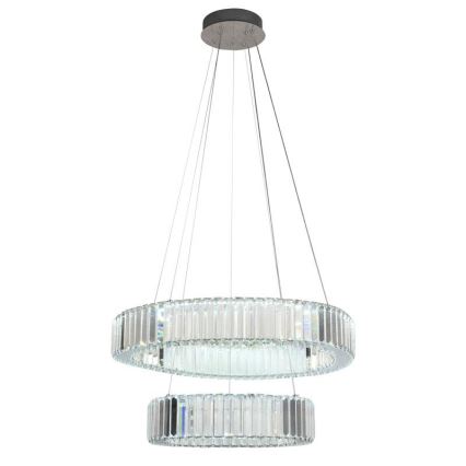 Suspension filaire en cristal à intensité variable LED/65W/230V 3000-6500K chrome brillant + télécommande