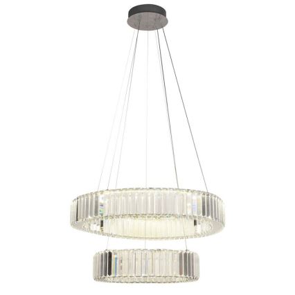 Suspension filaire en cristal à intensité variable LED/65W/230V 3000-6500K chrome brillant + télécommande