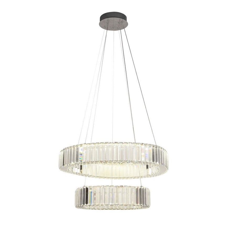 Suspension filaire en cristal à intensité variable LED/65W/230V 3000-6500K chrome brillant + télécommande