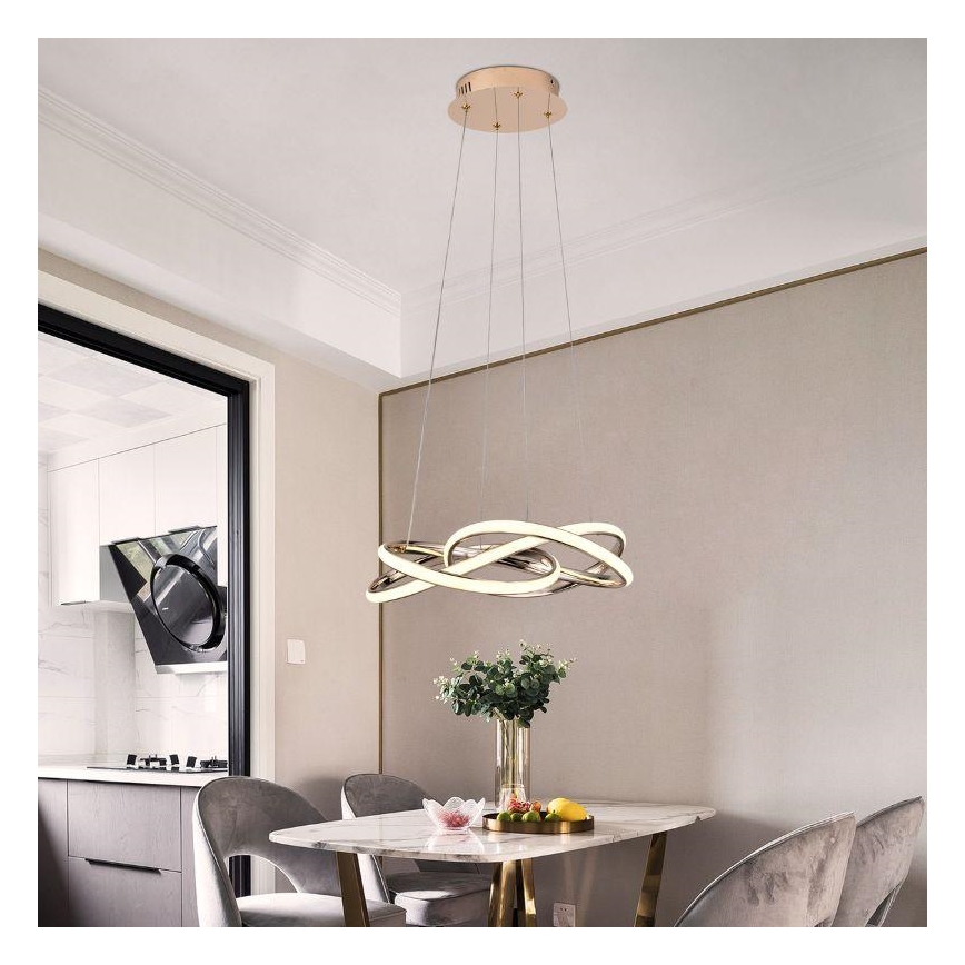 Suspension filaire à intensité variable LED/65W/230V 3000-6500K doré + télécommande