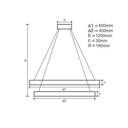Suspension filaire à intensité variable LED/65W/230V 3000-6500K + Télécommande