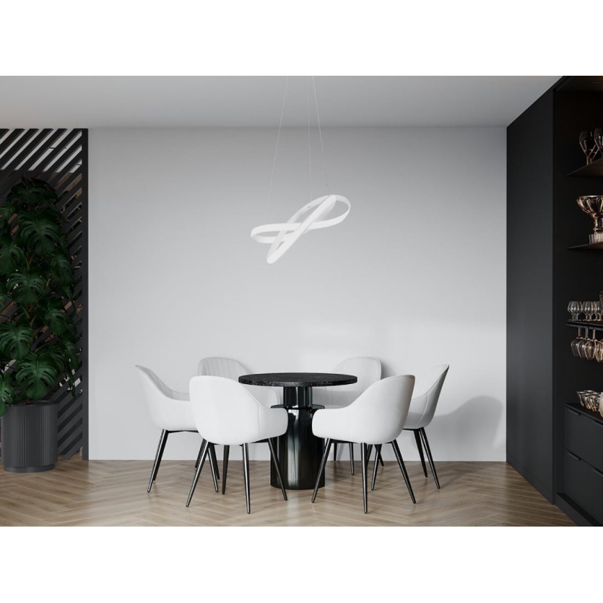 Suspension filaire à intensité variable LED/70W/230V 3000-6500K d. 55 cm blanc + Télécommande