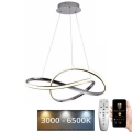 Suspension filaire à intensité variable LED/70W/230V 3000-6500K chrome brillant + télécommande