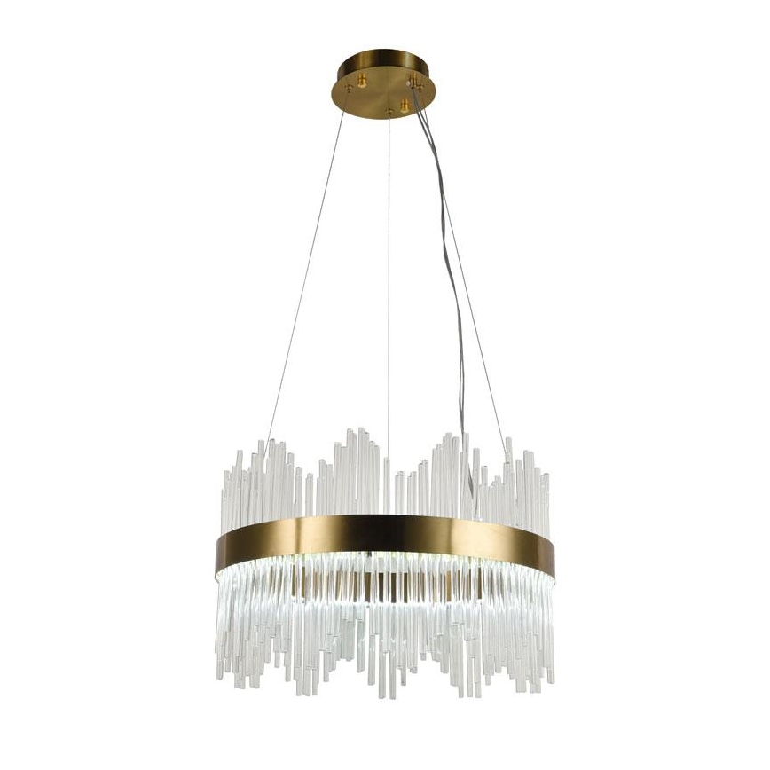 Suspension filaire en cristal à intensité variable LED/70W/230V 3000-6500K doré + télécommande