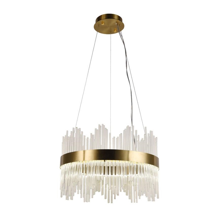 Suspension filaire en cristal à intensité variable LED/70W/230V 3000-6500K doré + télécommande