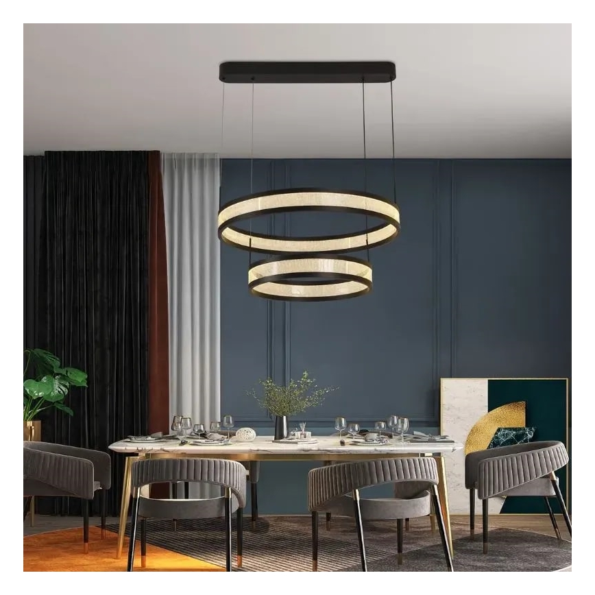 Suspension filaire à intensité variable LED/70W/230V 3000-6500K noir + télécommande
