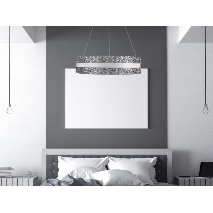 Suspension filaire en cristal à intensité variable LED/80W/230V 3000-6500K blanc + télécommande