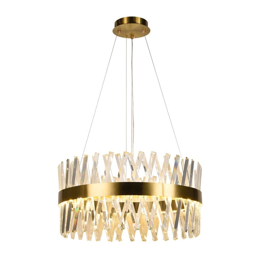 Suspension filaire en cristal à intensité variable LED/80W/230V 3000-6500K doré + télécommande