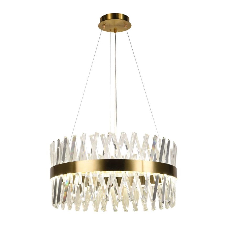 Suspension filaire en cristal à intensité variable LED/80W/230V 3000-6500K doré + télécommande
