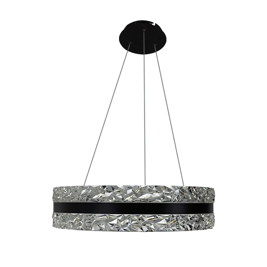 Suspension filaire en cristal à intensité variable LED/80W/230V 3000-6500K noir + télécommande