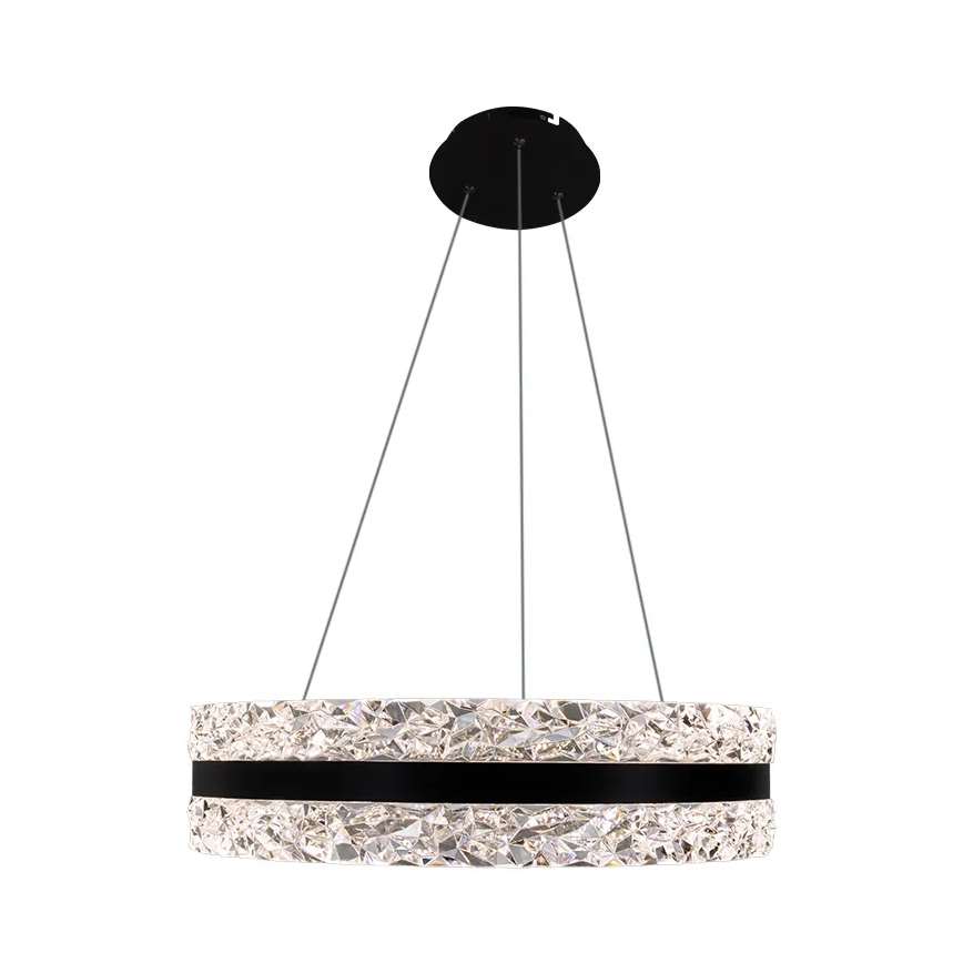 Suspension filaire en cristal à intensité variable LED/80W/230V 3000-6500K noir + télécommande
