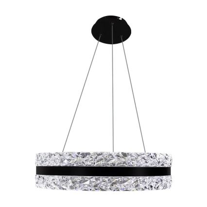 Suspension filaire en cristal à intensité variable LED/80W/230V 3000-6500K noir + télécommande
