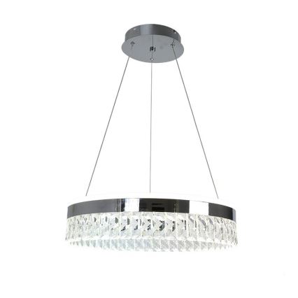 Suspension filaire en cristal à intensité variable LED/90W/230V 3000-6500K chrome brillant + télécommande