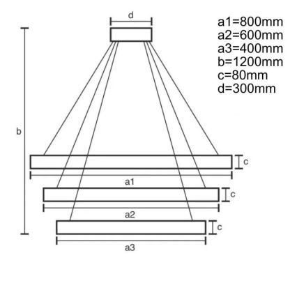 Suspension filaire à intensité variable LED LED/170W/230V 3000-6500K + télécommande