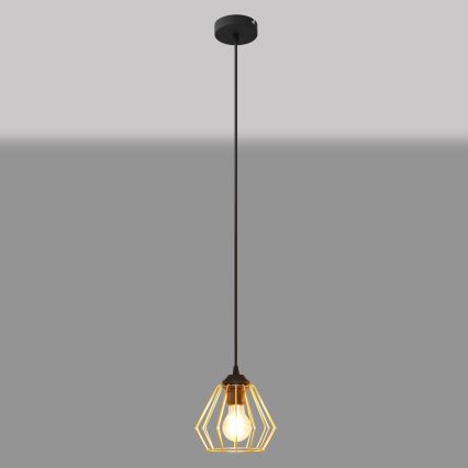 Suspension filaire AGAT 1xE27/15W/230V doré/noir