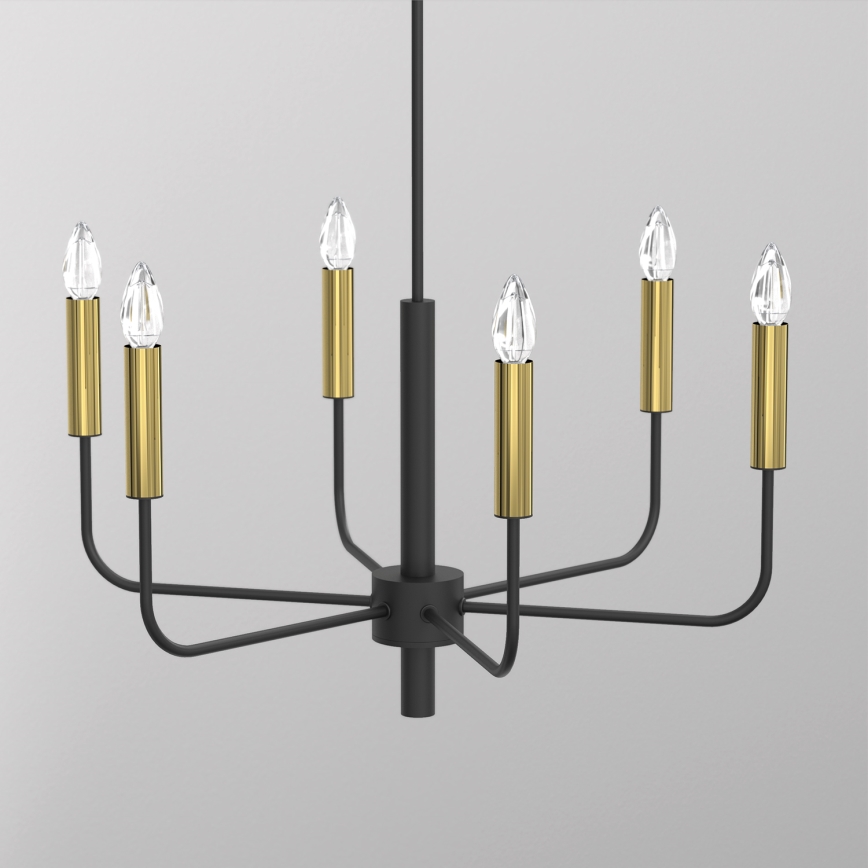 Suspension filaire AKASYA 6xE14/15W/230V noir/doré