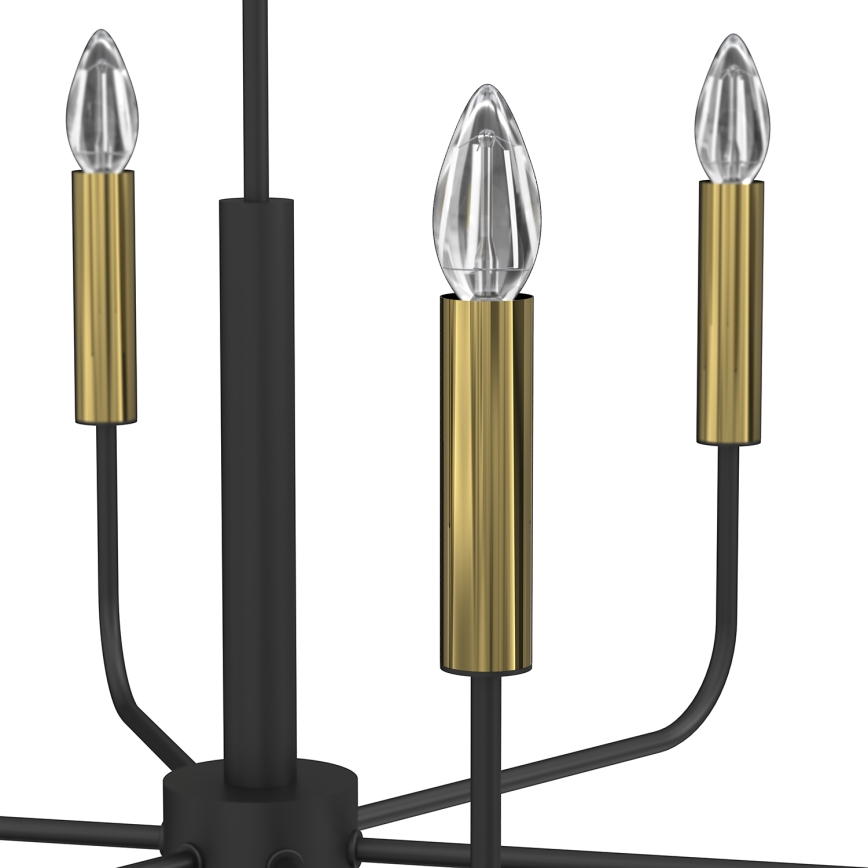 Suspension filaire AKASYA 6xE14/15W/230V noir/doré