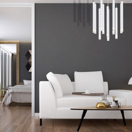 Suspension filaire ALBA 12xLED/1W/230V blanc