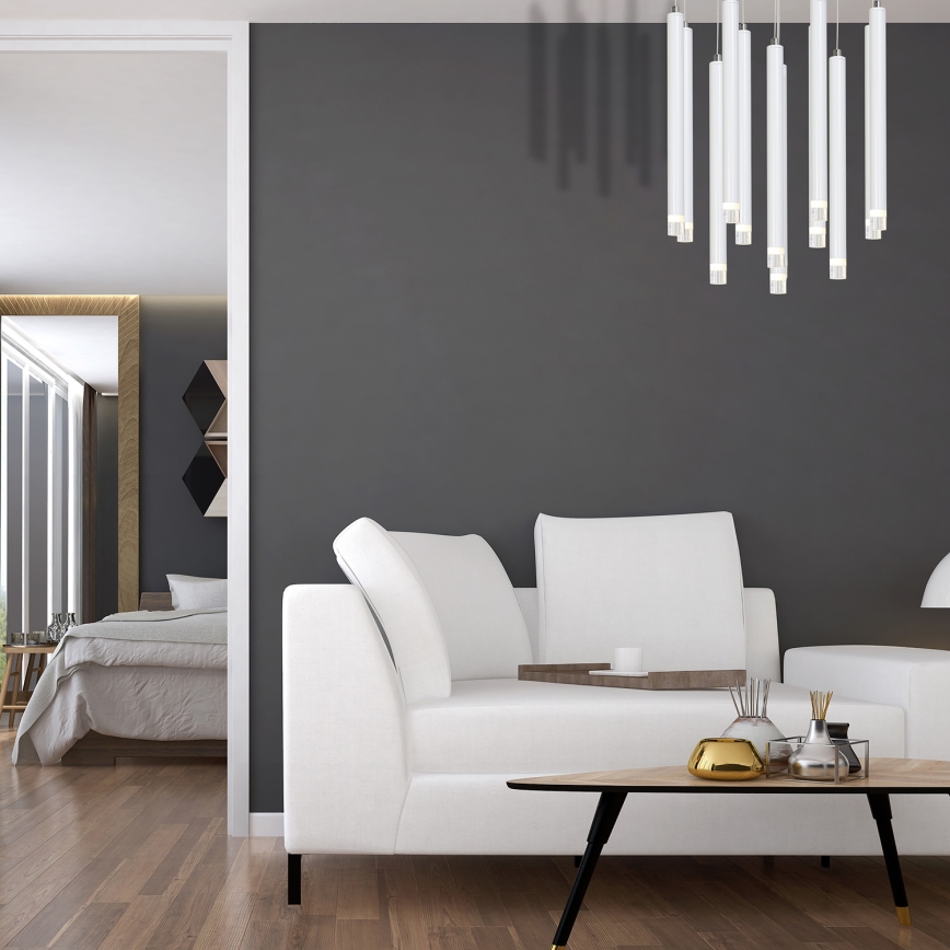 Suspension filaire ALBA 12xLED/1W/230V blanc