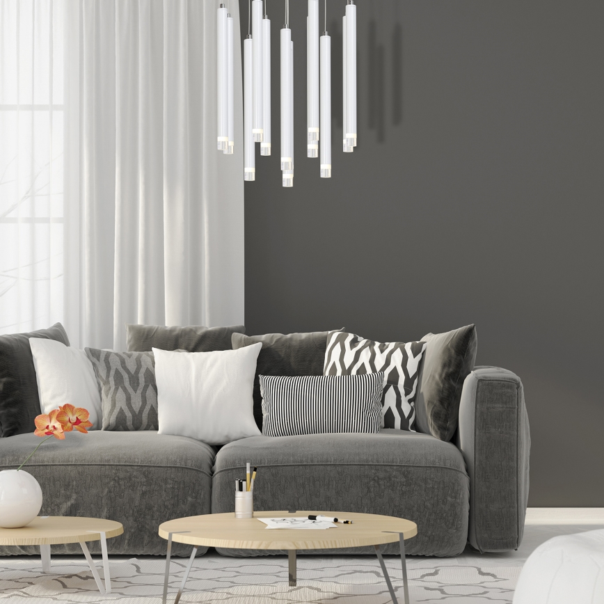 Suspension filaire ALBA 12xLED/1W/230V blanc