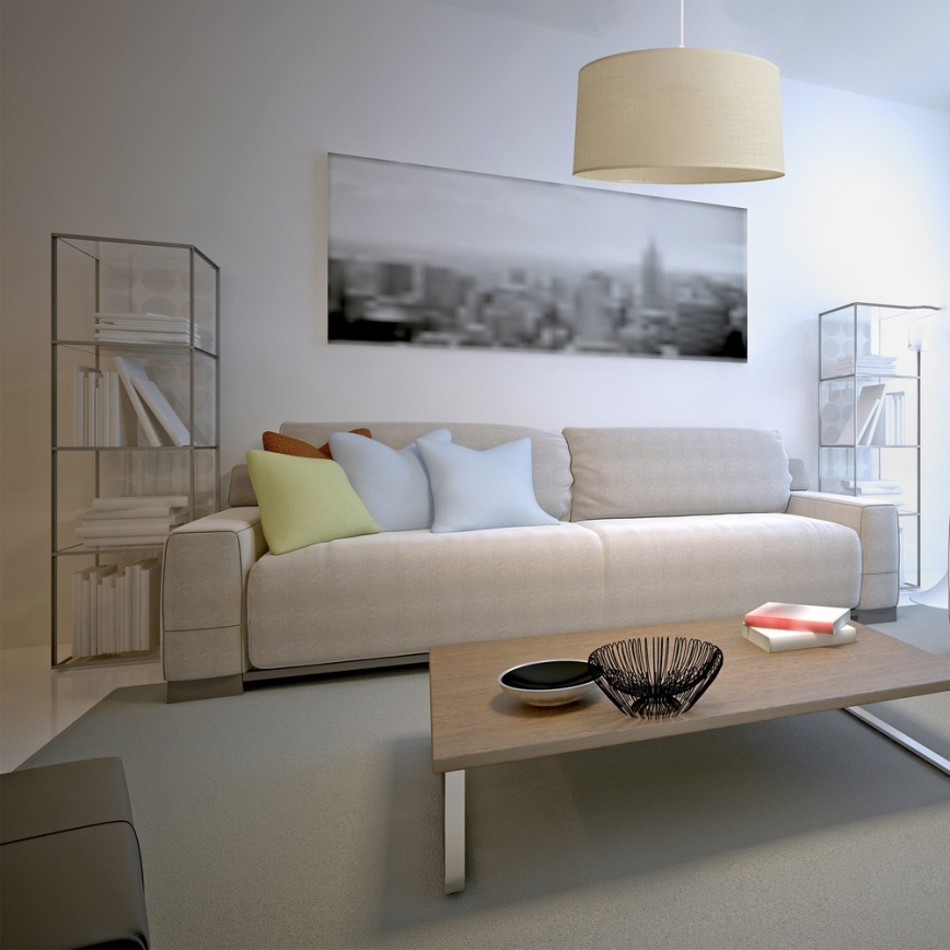 Suspension filaire ALBA 1xE27/15W/230V d. 40 cm beige
