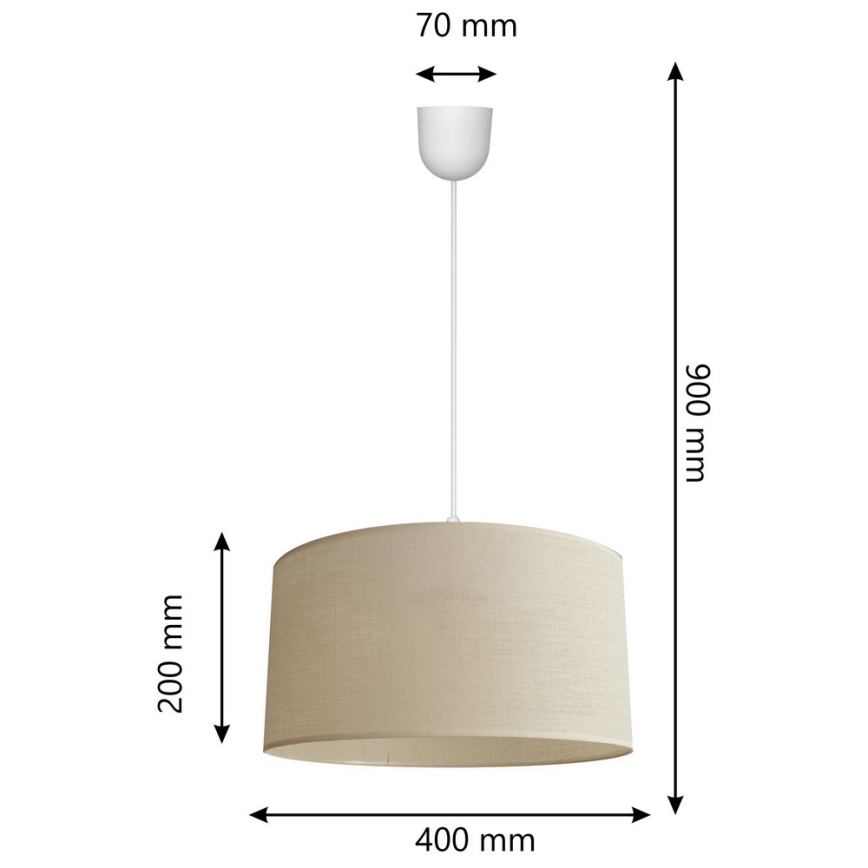 Suspension filaire ALBA 1xE27/15W/230V d. 40 cm beige