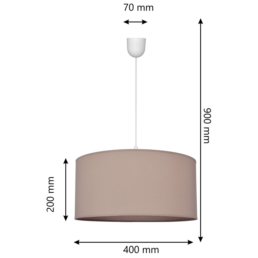 Suspension filaire ALBA 1xE27/15W/230V d. 40 cm beige