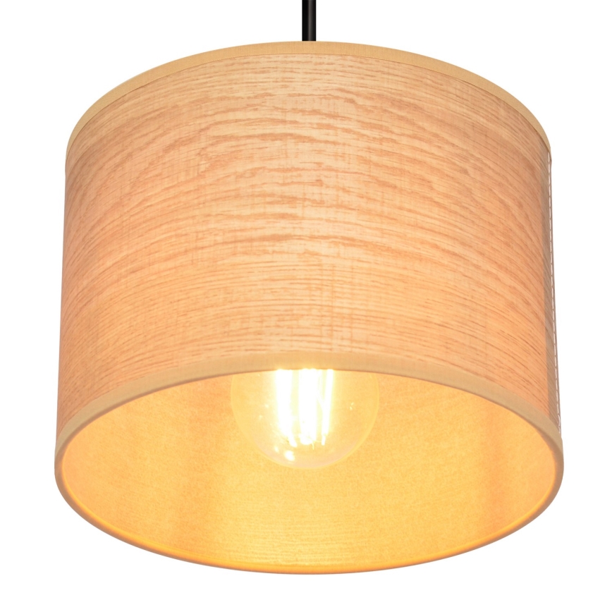 Suspension filaire ALBA 1xE27/15W/230V diam. 20 cm marron/noir