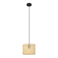 Suspension filaire ALBA 1xE27/15W/230V diam. 20 cm rotin/noir