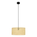 Suspension filaire ALBA 1xE27/15W/230V diam. 40 cm rotin/noir