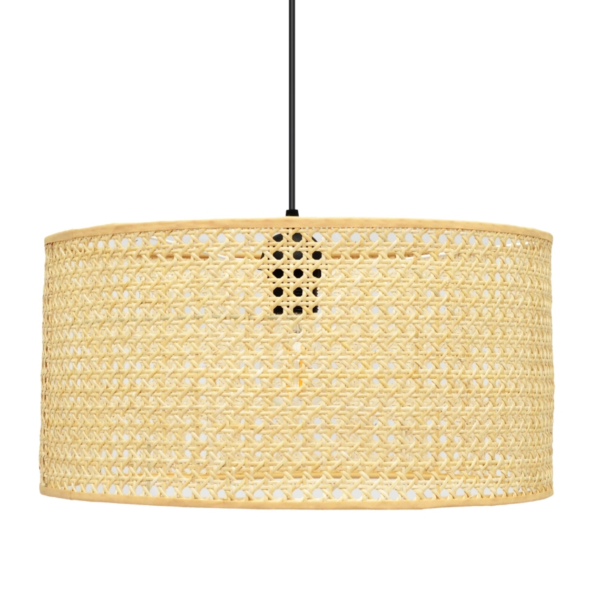 Suspension filaire ALBA 1xE27/15W/230V diam. 40 cm rotin/noir