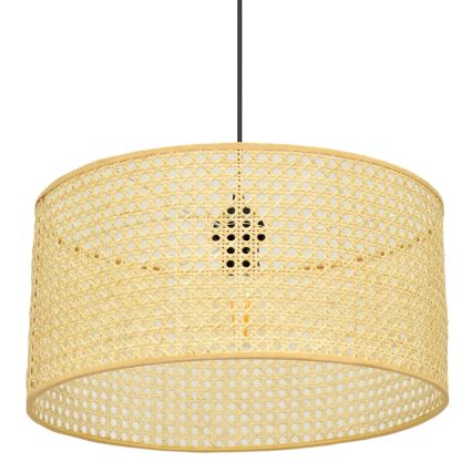 Suspension filaire ALBA 1xE27/15W/230V diam. 40 cm rotin/noir