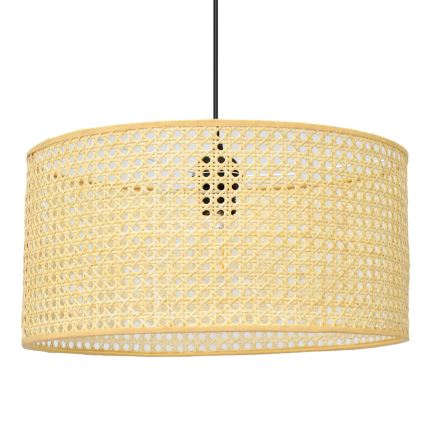 Suspension filaire ALBA 1xE27/15W/230V diam. 40 cm rotin/noir