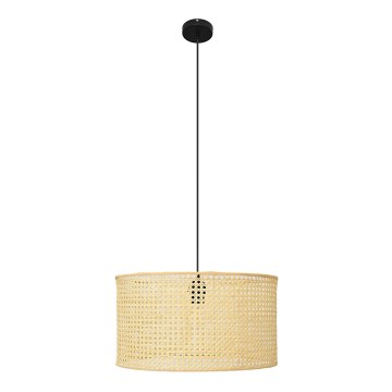 Suspension filaire ALBA 1xE27/15W/230V diam. 45 cm rotin/noir