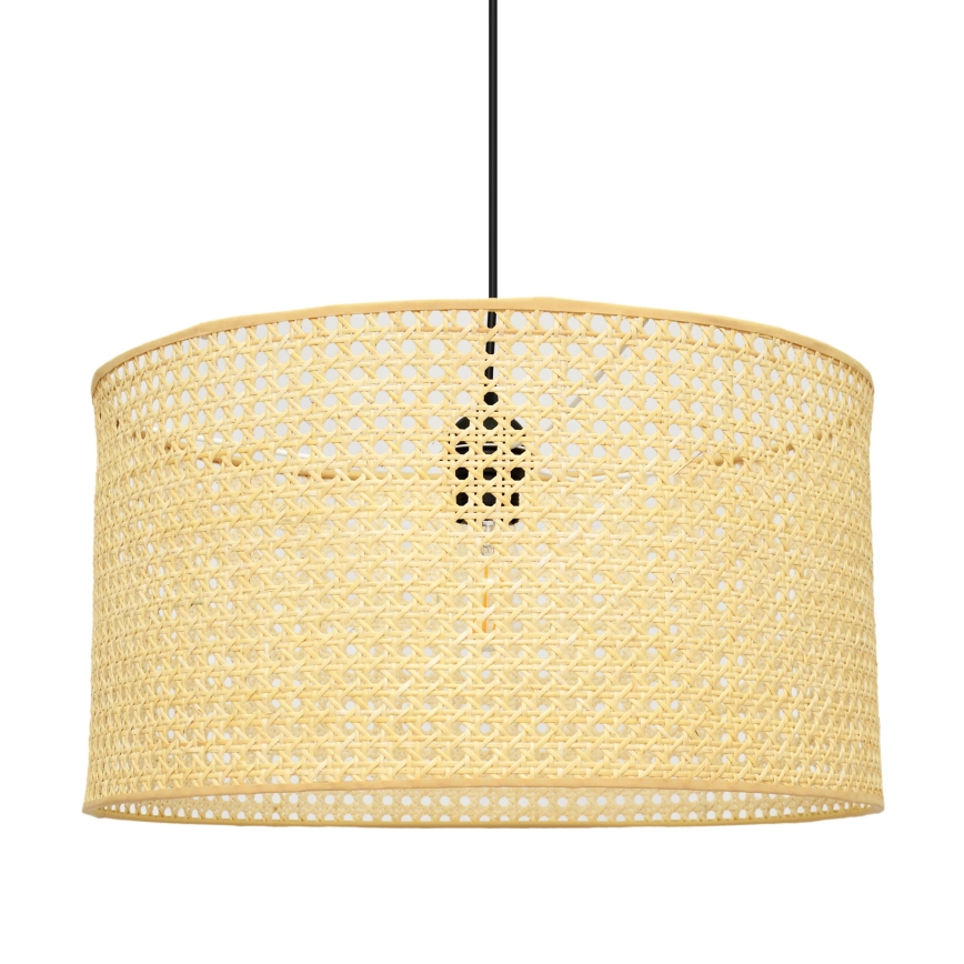 Suspension filaire ALBA 1xE27/15W/230V diam. 45 cm rotin/noir