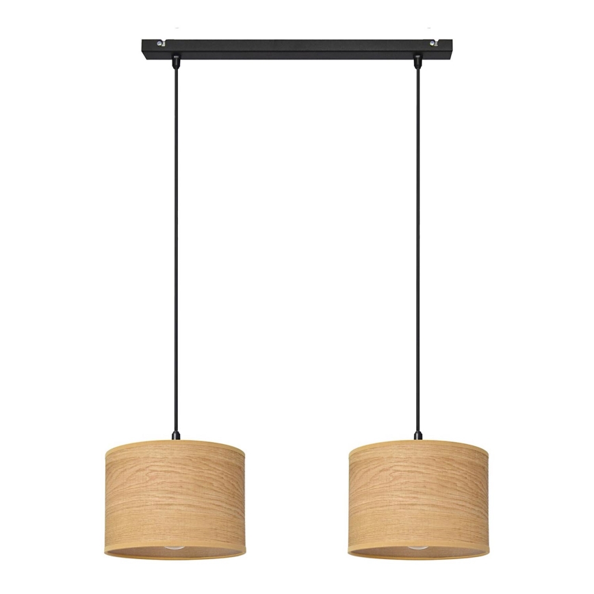 Suspension filaire ALBA 2xE27/15W/230V marron/noir