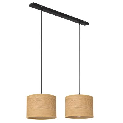 Suspension filaire ALBA 2xE27/15W/230V marron/noir