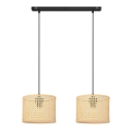 Suspension filaire ALBA 2xE27/15W/230V rotin/noir