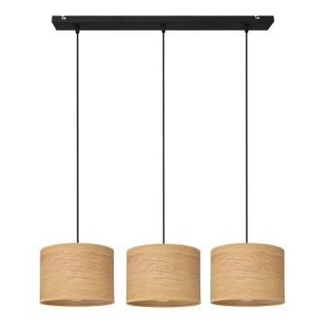 Suspension filaire ALBA 3xE27/15W/230V marron/noir