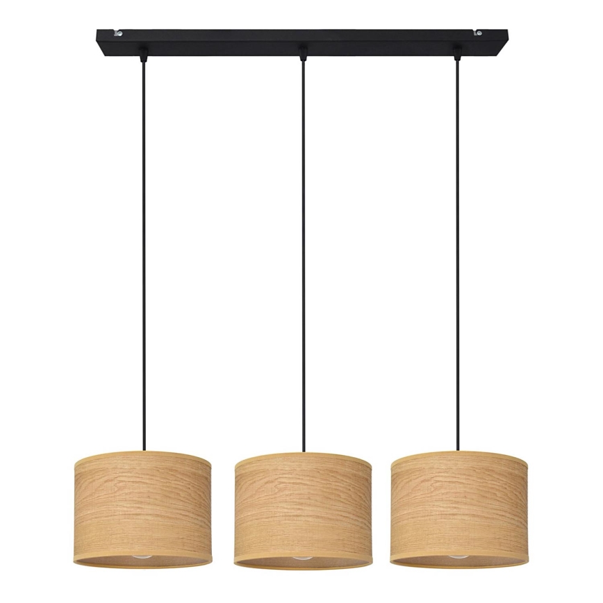 Suspension filaire ALBA 3xE27/15W/230V marron/noir