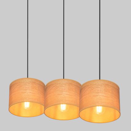 Suspension filaire ALBA 3xE27/15W/230V marron/noir