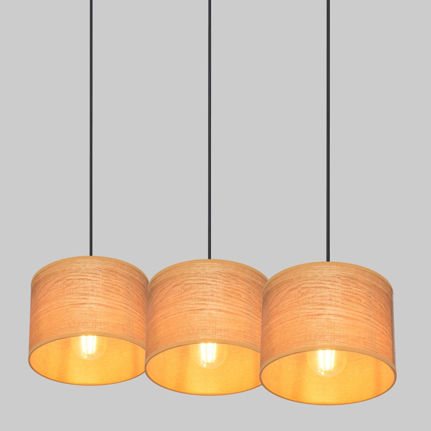 Suspension filaire ALBA 3xE27/15W/230V marron/noir