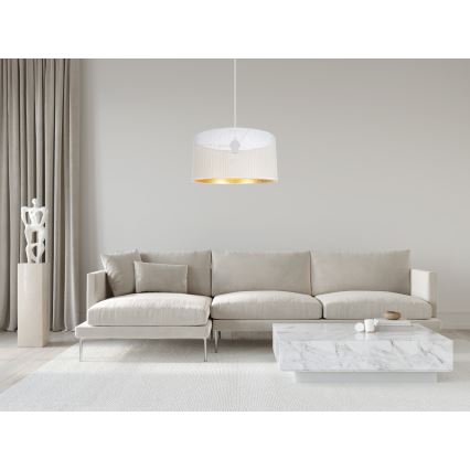 Suspension filaire ALDO 1xE27/60W/230V diam. 40 cm blanc