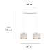Suspension filaire ALDO 2xE27/60W/230V blanc