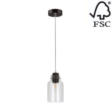 Suspension filaire ALESSANDRO 1xE27/60W/230V hêtre - certifié FSC